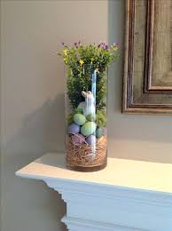 Large Glass Vase Decor Ideas Hurricane Glass Vase Filler For Spring And Easter On The Mantel Glass V Easter Centerpieces Spring Easter Decor Easter Inspiration