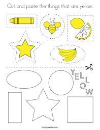 Yellow a short, printable book about the color yellow for early readers. Cut And Paste The Things That Are Yellow Coloring Page Twisty Noodle