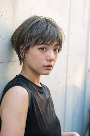 オリーブアッシュカラーのエアリーショート 表参道の美容室 ローブ アオヤマ loave aoyama 佐脇 正徳のヘアスタイル 髪型 ヘアカタログlala ララ ボブ ヘアカラー 髪型 ヘアスタイル