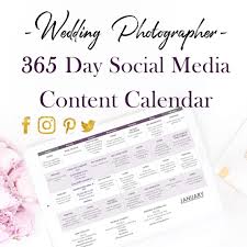 The Wedding Photographer 365 Day Social Media Content Calendar Was Designed Specifically F Social Media Content Calendar Social Media Content Content Calendars