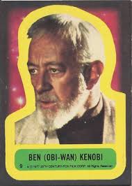 9 Star Wars 1977 Sticker — Ben (Obi-Wan) Kenobi — Yellow Outline — Near  Mint