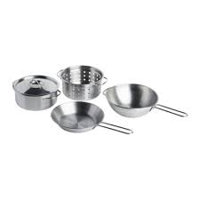 Duktig 5 Piece Toy Cookware Set Stainless Steel Color Ikea Ikea Toys Cookware Set Stainless Steel Cookware Set