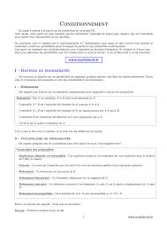 Vous souhaitez télécharger vos livres de français en format pdf ? Probabilite Conditionnement Cours Pdf A Imprimer Maths Terminale Es