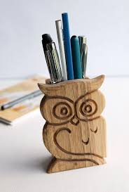 Wood Carved Owl Pen Holder Office Desk Organizer Pencil Etsy Wooden Owl Wood Pens Pen Holders