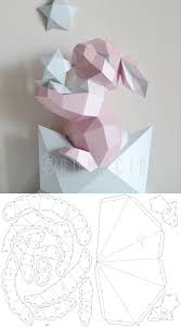 Pdf Template Bunny On A Star Low Poly Banny Model Origami Papercraft Pepakura 3d Paper Paper Crafts Diy Paper Crafts Paper Crafts Origami