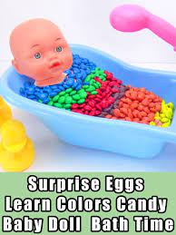 Baby doll and dirt cart surprise eggs color candy kinder joy toys. Watch Surprise Eggs Learn Colors Candy Baby Doll Bath Time Prime Video