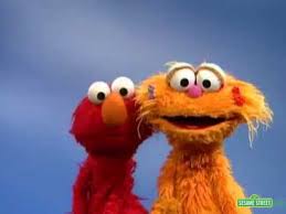 When frightened, they hide beneath their lower lips, which shoot up to cover their faces. Sesame Street Elmo Zoe Youtube