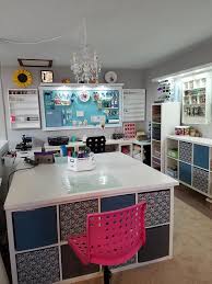 Diy Craft Table With Storage My Ikea Hack Jennifer Maker In 2020 Craft Room Tables Ikea Craft Room Craft Tables With Storage