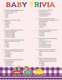 Baby Trivia Baby Shower Game Train Theme Baby Shower Game Etsy In 2021 Baby Facts Boy Baby Shower Games Baby Shower Games Coed