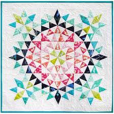 Kaleidoscope Mini Quilt By Debbi Groskopf Pattern Available Through Craftsy Morning Star Block Kaleidoscope Quilt Star Quilt Patterns Miniature Quilts