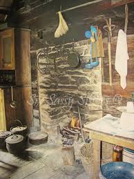 log cabin kitchen print or canvas