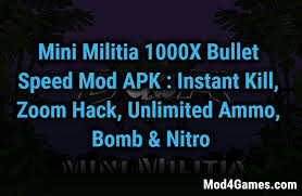 We provide direct links to available versions of rally fury extreme racing hack 1.59 (mod,unlimited money) apk apk for free. Mini Militia Bullet Speed Mod 4 1 2 One Shot Kill Zoom Hack Unlimited Ammo Nitro Bomb Mod4games Com