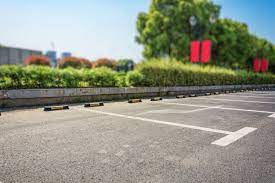 Parking lot with two cars on white background. 6 000 Car Park Pictures