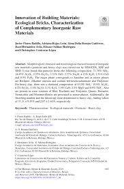 Последние твиты от arroyo (@arroyobldgmats). Pdf Innovation Of Building Materials Ecological Bricks Characterization Of Complementary Inorganic Raw Materials