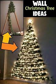 Christmas Decorated Diy Flat Ideas Tree Wall Wall Christmas Tree Small Space Christmas Tree Christmas Tree Decorations Diy