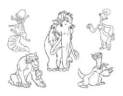 Have fun coloring this picture! Online Coloring Pages Coloring Page Manny Sid Scrat And Diego Ice Age Coloring Download And Print Free