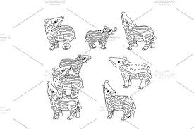 Vector Line Cartoon Animal Clip Art Cartoon Animals Art Cartoon