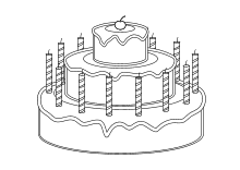 Suchen sie sich einen schönen einladungstext dazu benötigen sie eine einladungskarte, auf dessen vorderseite sich ein bild von ihnen befindet. Ausmalbilder Zum Geburtstag Geburtstagstorte Kerzen Happy Birthday