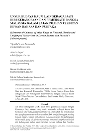 Pdf Unsur Budaya Kaum Lain Sebagai Jati Diri Kebangsaan Dan Pemersatu Bangsa Malaysia Dalam Sajak Pilihan Terbitan Dewan Bahasa Dan Pustaka