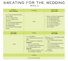 6 week wedding workout plan