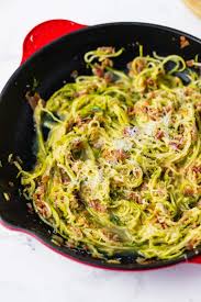 Learn how to make your favorite pasta recipe keto friendly. Low Carb Zucchini Carbonara Cooking Lsl
