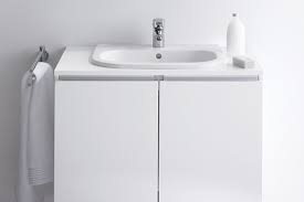 New materials for these bathroom cabinets such as stainless steel and pvc eradicates fears of a rotting wooden cabinet. D Code Vanity Basin By Duravit Stylepark