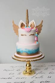 Happy Birthday Glitter Rose Gold Unicorn Cake Unicorn With Gold Wings Cake By K Noelle Cakes Creative Birthday Cakes Unicorn Birthday Cake Unicorn Desserts