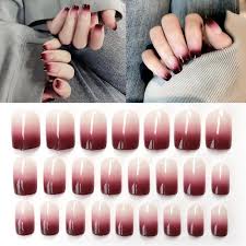 Diy nails are a way out of this situation. 24pcs Fake Nails For Women Gradient Color Short Nail Tips Fingernail Diy Nail Art False Nails French Ballerina Fake Nail Diy False Nails Aliexpress