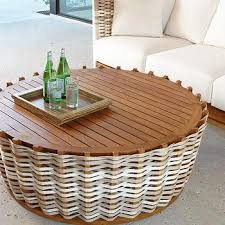 Provides ample storage space in a stylish, elegant design. Maldive Round Natural Wicker Outdoor Coffee Table