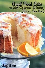 Easy Angel Food Cake With Citrus Glaze Chef Alli Recipe Angel Food Cake Desserts Lemon Angel Food Cake Angle Food Cake Recipes