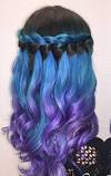 Short Black Blue And Purple Hair