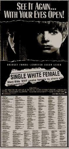 Single White Female | VERN'S REVIEWS on the FILMS of CINEMA