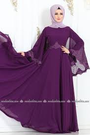 Modaselvim Abiye Tas Pelerinli Sifon Abiye 3022sm221 Mor Islami Giyim Cizgili Elbise Ziyafet Elbiseler