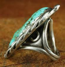 JERRY ROAN LARGE CARICO LAKE TURQUOISE RING