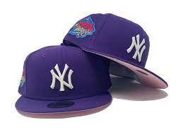 New York Yankees 1999 World Series Purple Pink Brim New Era Fitted Hat In 2021 Fitted Hats New Era Fitted New York Yankees