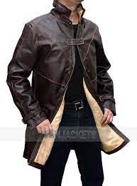 Watch Dogs Jacket Coat Aiden Pearce Jacket Celebrities Leather Jacket Leather Trench Coat Mens Mens Leather Coats