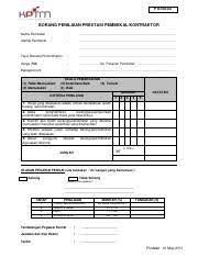 A2.5 penglibatan dan penguasaan pembelajaran murid. Isoptd 02 02 Borang Prestasi Pembekal Pindaan 01 Mac2011 Pdf Ptd 02 02 Borang Penilaian Prestasi Pembekal Kontraktor Nama Pembekal Course Hero