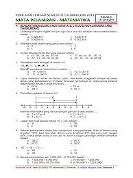 Soal uas mtk kelas 5 semester 1 tahun 2019 2020. Soal Pts Ganjil Matematika Kelas 6 K13