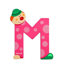 Janod Wooden Letter M Clown Design