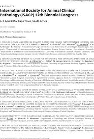 Maybe you would like to learn more about one of these? International Society For Animal Clinical Pathology Isacp 17th Biennial Congress 2016 Veterinary Clinical Pathology Wiley Online Library