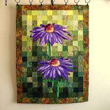 Purple Coneflowers Art Quilt Floral Wall Quilt Purple Green Quilted Wall Hanging Landscape Quilt Applique Flowers On Patchwork 27 5 W X 38 H Art Quilts Wall Quilts Quilted Wall Hangings