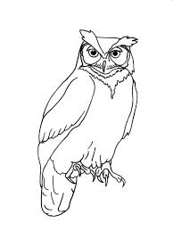 Image Result For Great Horned Owl Drawing Owls Drawing Owl Outline Animal Outline