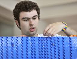 Giant Lego flag flies in Nixon lobby