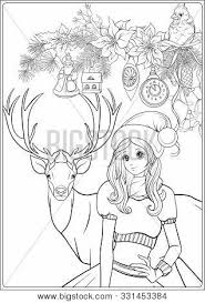 Make a coloring book with winter hat for one click. Christmas Wreath Vector Photo Free Trial Bigstock