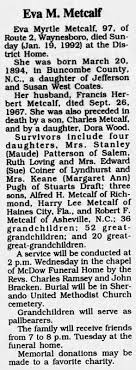 Eva Myrtle Coates Metcalf (1894-1992)