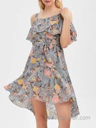 2018 Sifon Elbise Modelleri Gri Kisa Askili Cicek Desenli Kiyafet Kombinleri Sifon Elbise The Dress Elbise Modelleri