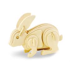 Rabbit 3d Wooden Jigsaw Puzzle 29 Wood Pieces Wooden Animals Wooden Jigsaw Puzzles Wooden Puzzles