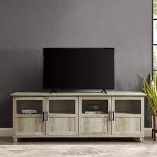 Free 2 Day Shipping Buy Transitional White Oak Tv Stand For Tvs Up To 78 By Manor Park At Walmart Com Oak Tv Stand Tv Stand White Oak