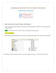 C:\oreclient_install_dir go to the oracle database instant client page on the oracle technology network. Install Oracle Client On 32 Bit Windows