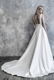Lace wedding dresses bring endless possibilities of having a custom made dress for the bride. Madison James 2019 Bridal Sleeveless Deep V Neck Simple Minimalist Elegant A Line Wedding Dress Backless Square Back Chapel Train 501 Bv Wedding Inspirasi